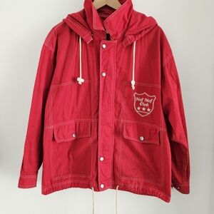 Vintage Naf Naf Windbreaker Jacket Hooded Large